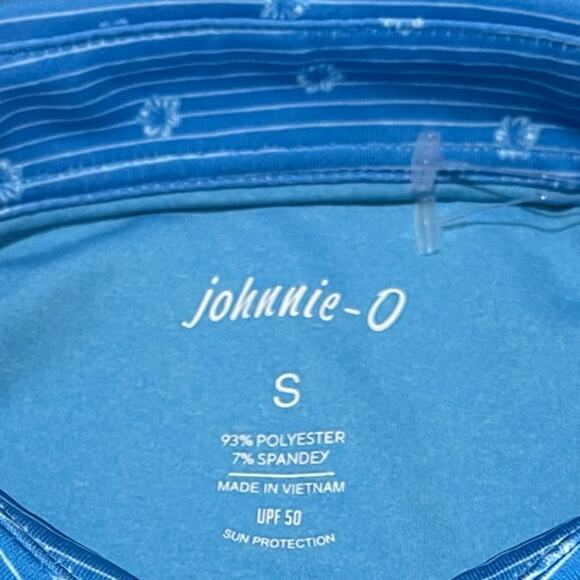 Johnnie-O‎ Men Newman Performance Golf Polo Shirt In Maverick Blue Stripes Small - Picture 6 of 9
